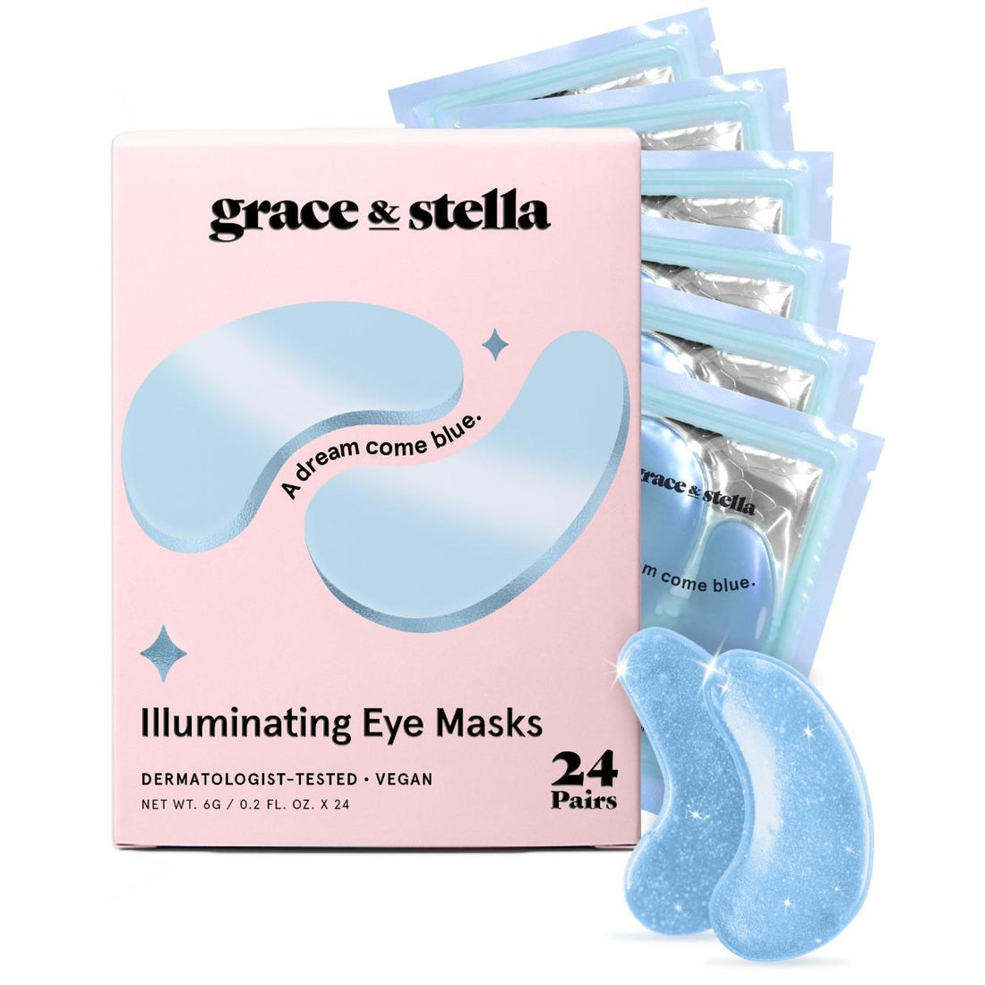 Illuminating Blue Eye Masks (One Pair)
