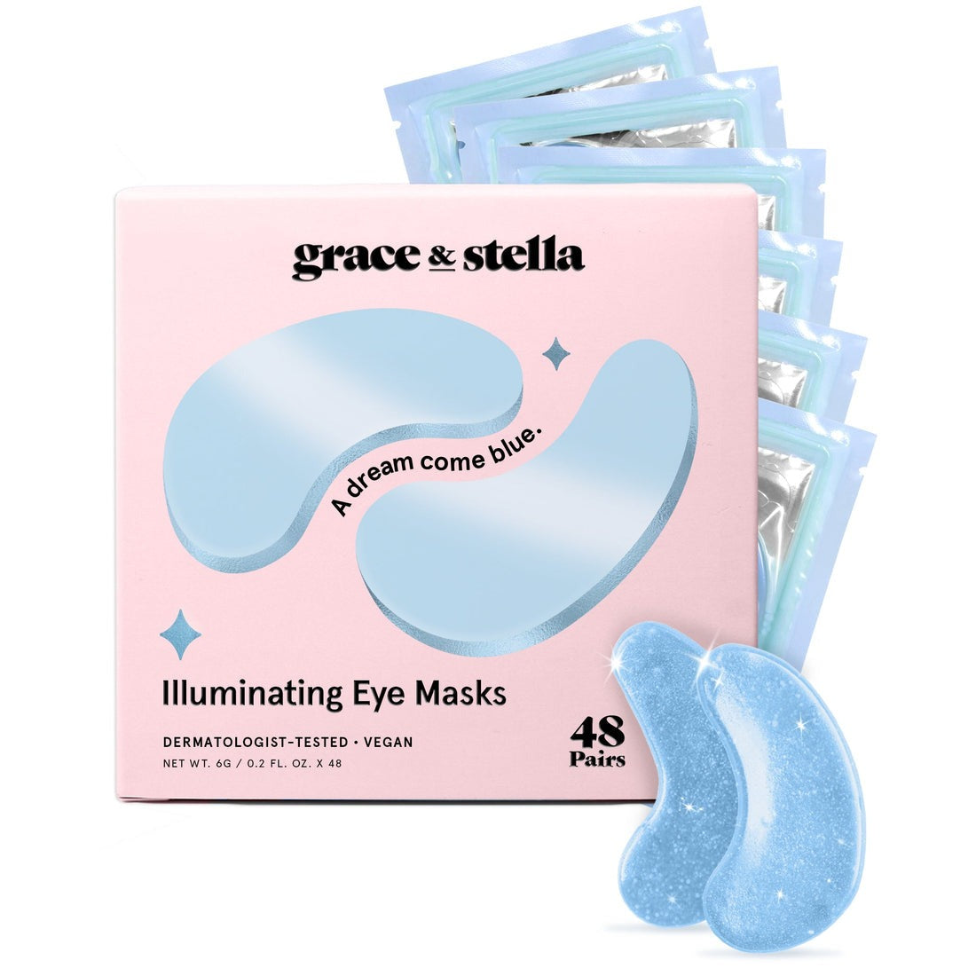 Illuminating Blue Eye Masks (One Pair)